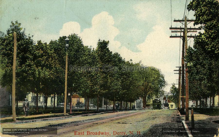 Postcard: East Broadway, Derry, N.H.